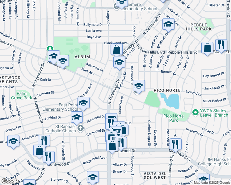 map of restaurants, bars, coffee shops, grocery stores, and more near in San Antonio