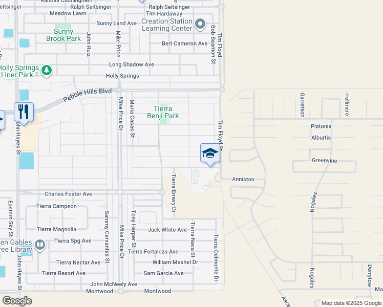 map of restaurants, bars, coffee shops, grocery stores, and more near 14901 Tierra Escape Avenue in El Paso