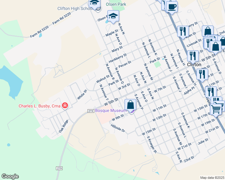 map of restaurants, bars, coffee shops, grocery stores, and more near 203 North Avenue South in Clifton