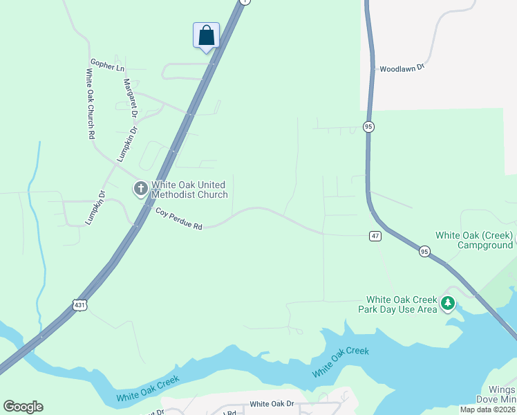 map of restaurants, bars, coffee shops, grocery stores, and more near Coy Perdue Road in Barbour County