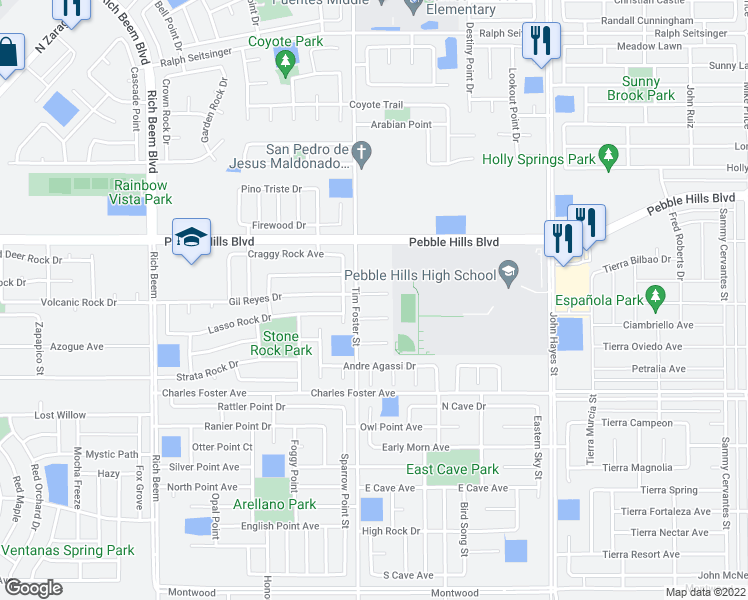 map of restaurants, bars, coffee shops, grocery stores, and more near 14309 Gil Reyes Drive in El Paso
