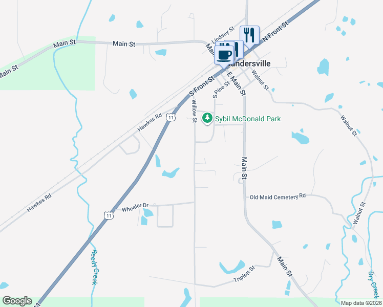 map of restaurants, bars, coffee shops, grocery stores, and more near 611 Willow Street in Heidelberg