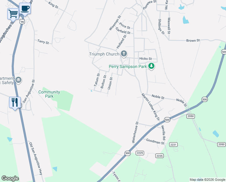 map of restaurants, bars, coffee shops, grocery stores, and more near 1412-1552 Brooks St in Center