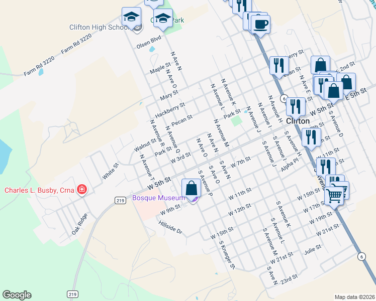 map of restaurants, bars, coffee shops, grocery stores, and more near 1411 West 3rd Street in Clifton