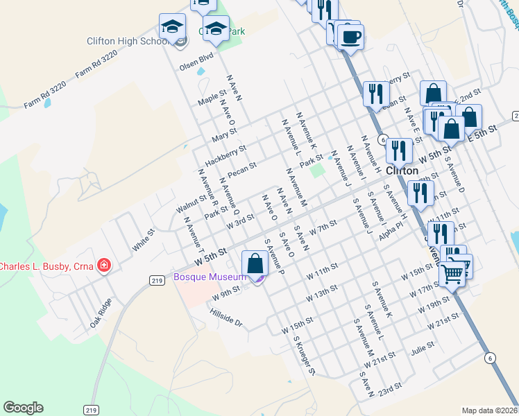 map of restaurants, bars, coffee shops, grocery stores, and more near 1411 West 3rd Street in Clifton
