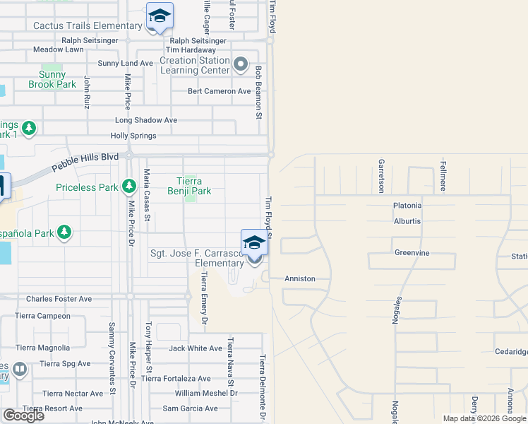 map of restaurants, bars, coffee shops, grocery stores, and more near 2804 Tierra Oasis Street in El Paso