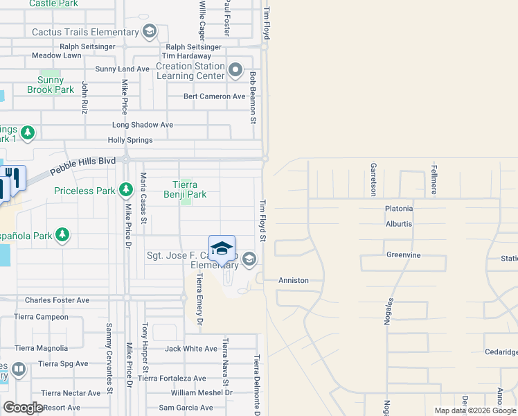 map of restaurants, bars, coffee shops, grocery stores, and more near 2804 Tierra Oasis Street in El Paso