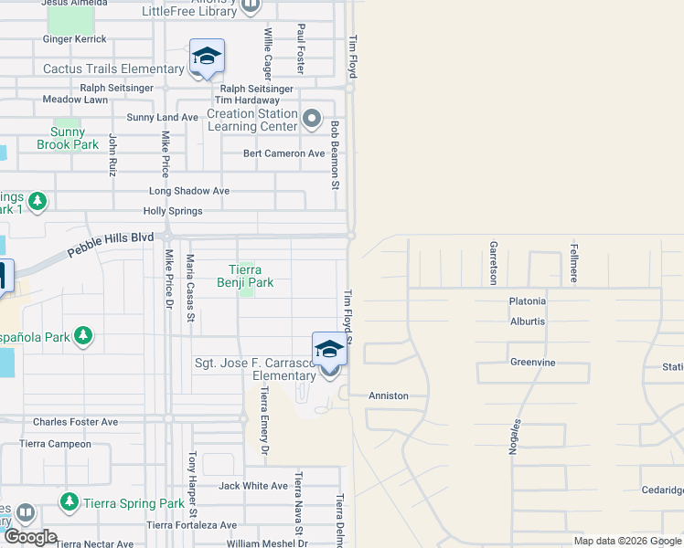 map of restaurants, bars, coffee shops, grocery stores, and more near 2848 Tierra Oasis Street in El Paso