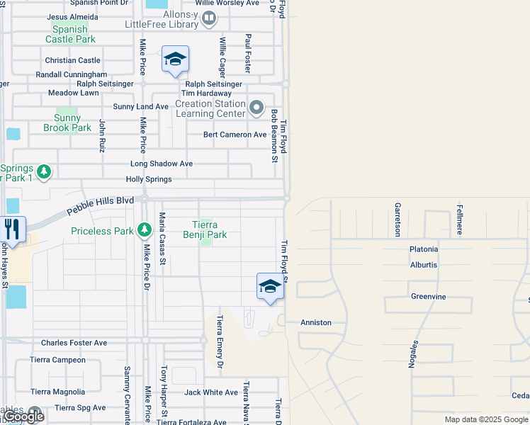 map of restaurants, bars, coffee shops, grocery stores, and more near 14916 Tierra Isaiah Avenue in El Paso