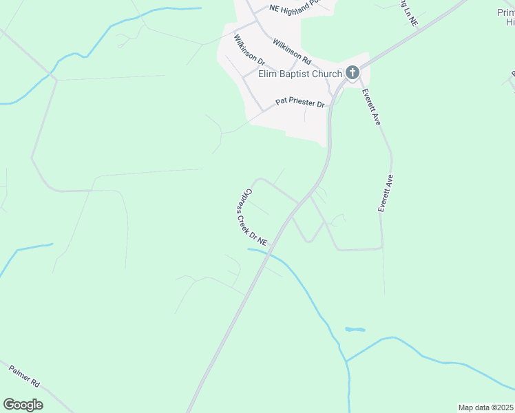 map of restaurants, bars, coffee shops, grocery stores, and more near Thornbush Court Northeast in Ludowici