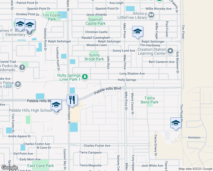 map of restaurants, bars, coffee shops, grocery stores, and more near 14601 Tierra Jude Lane in El Paso
