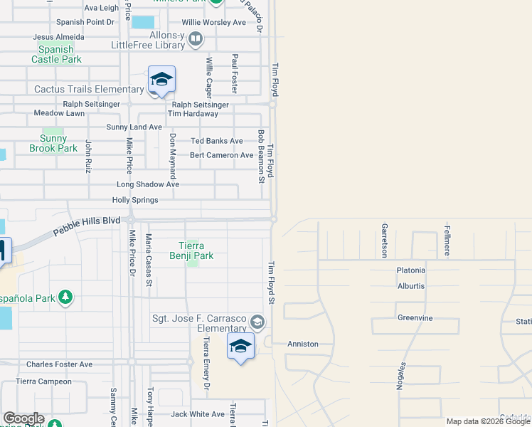 map of restaurants, bars, coffee shops, grocery stores, and more near 14945 Tierra Isaiah Avenue in El Paso