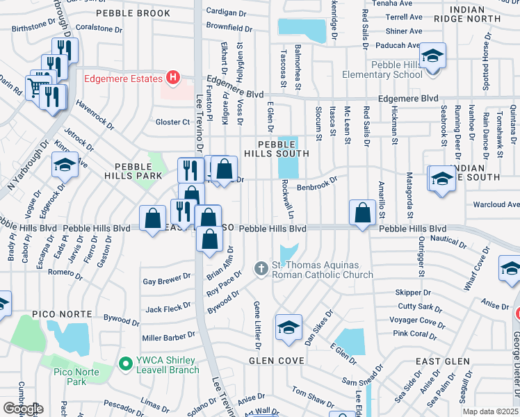 map of restaurants, bars, coffee shops, grocery stores, and more near 3113 Wayside Street in El Paso