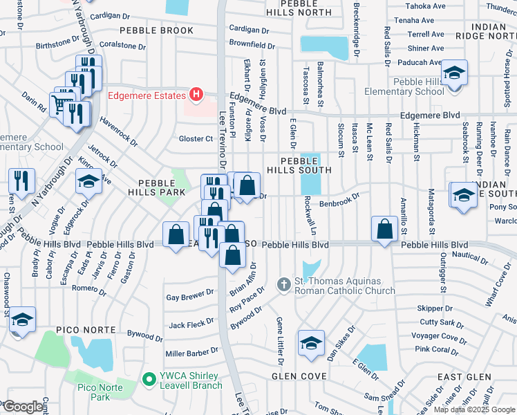 map of restaurants, bars, coffee shops, grocery stores, and more near 3100 Lee Trevino Drive in El Paso