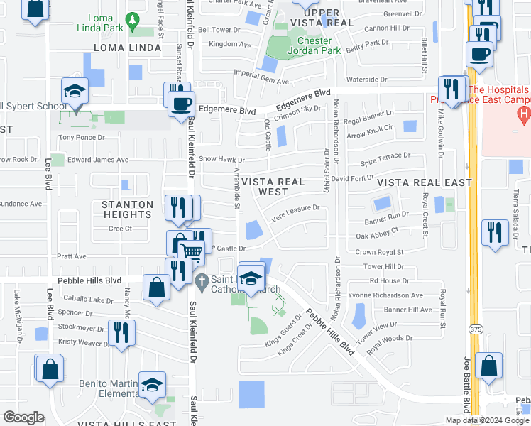 map of restaurants, bars, coffee shops, grocery stores, and more near 11804 Urbici Soler Drive in El Paso