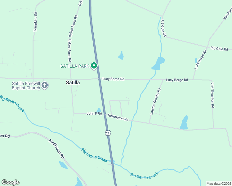 map of restaurants, bars, coffee shops, grocery stores, and more near 26 Lucy Berge Road in Hazlehurst