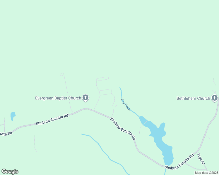 map of restaurants, bars, coffee shops, grocery stores, and more near 76 Ponderosa Drive in Shubuta