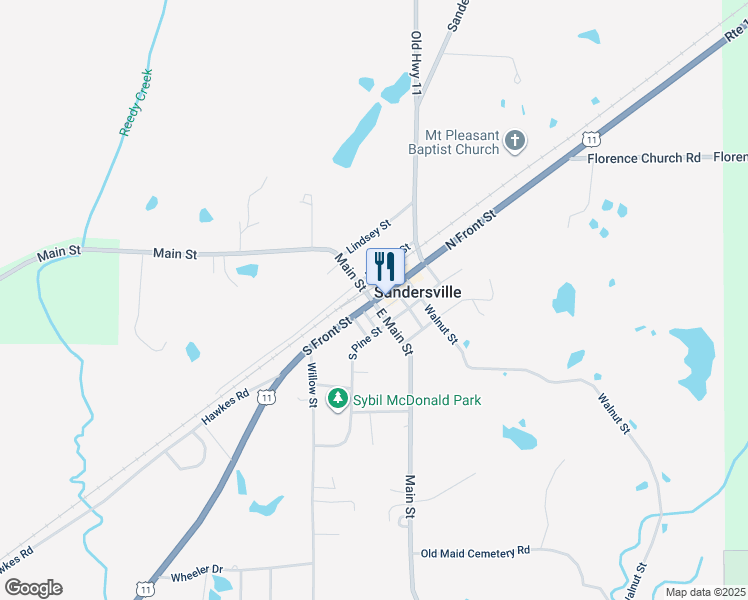 map of restaurants, bars, coffee shops, grocery stores, and more near in Sandersville