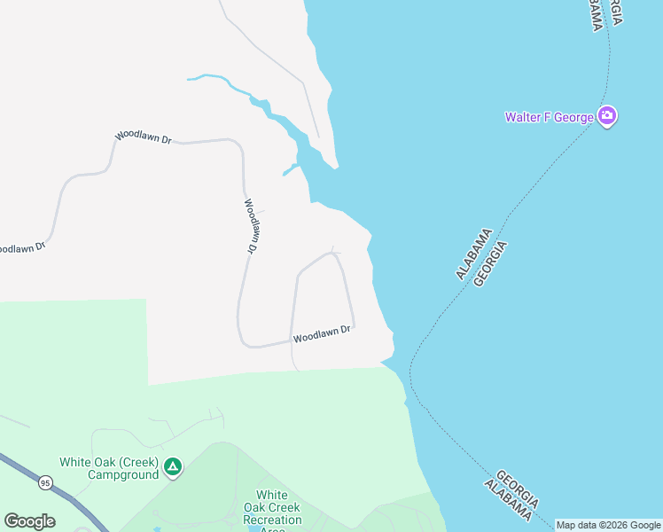 map of restaurants, bars, coffee shops, grocery stores, and more near 431 Woodlawn Drive in Eufaula