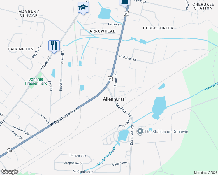 map of restaurants, bars, coffee shops, grocery stores, and more near 4224 West Oglethorpe Highway in Hinesville