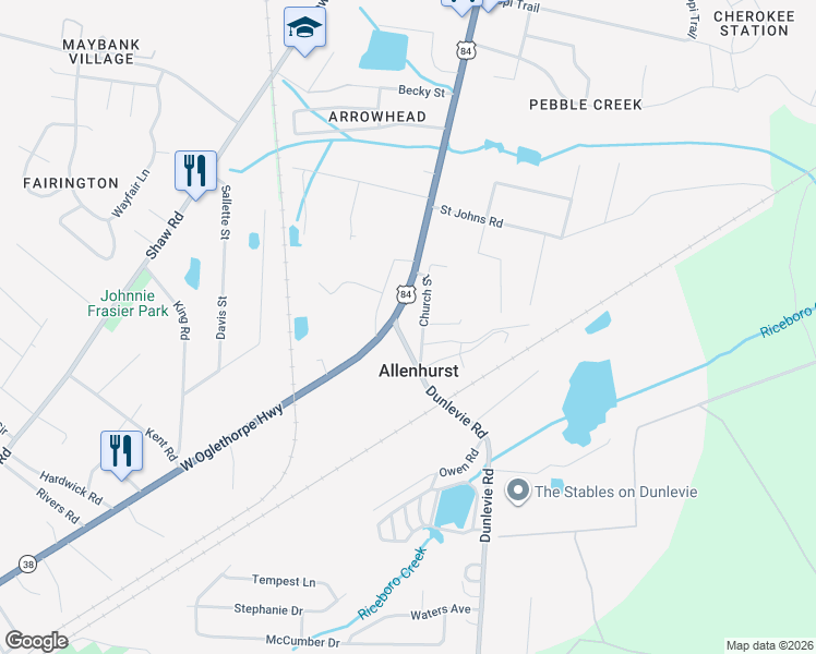 map of restaurants, bars, coffee shops, grocery stores, and more near 4224 West Oglethorpe Highway in Hinesville