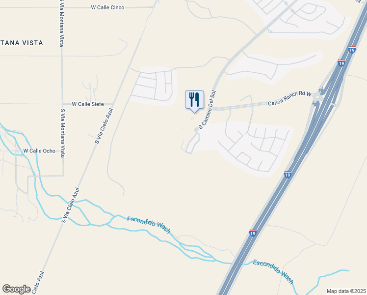 map of restaurants, bars, coffee shops, grocery stores, and more near 5855 South Dame Drive in Green Valley