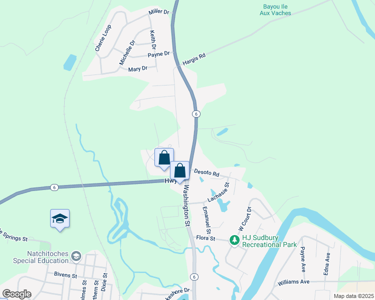 map of restaurants, bars, coffee shops, grocery stores, and more near 1722 Natchitoches-Winnfield Highway in Natchitoches
