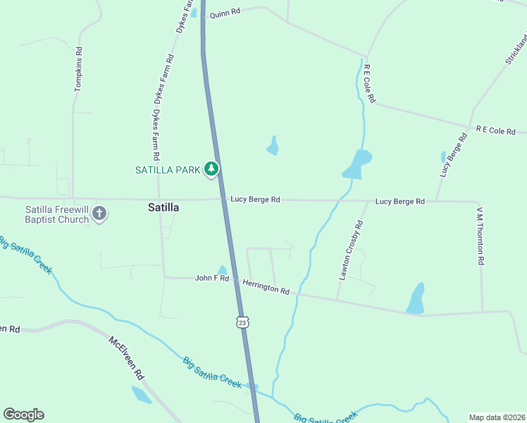 map of restaurants, bars, coffee shops, grocery stores, and more near 26 Lucy Berge Road in Hazlehurst