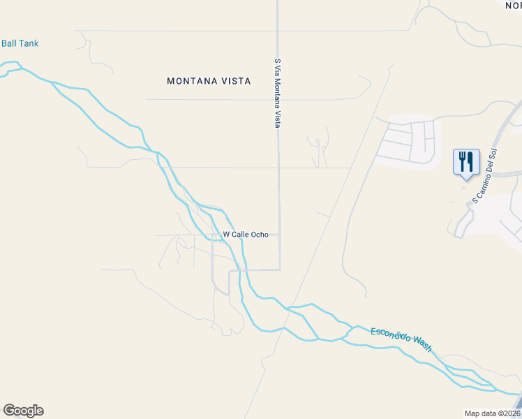 map of restaurants, bars, coffee shops, grocery stores, and more near 25450 South Via Montana Vista in Green Valley