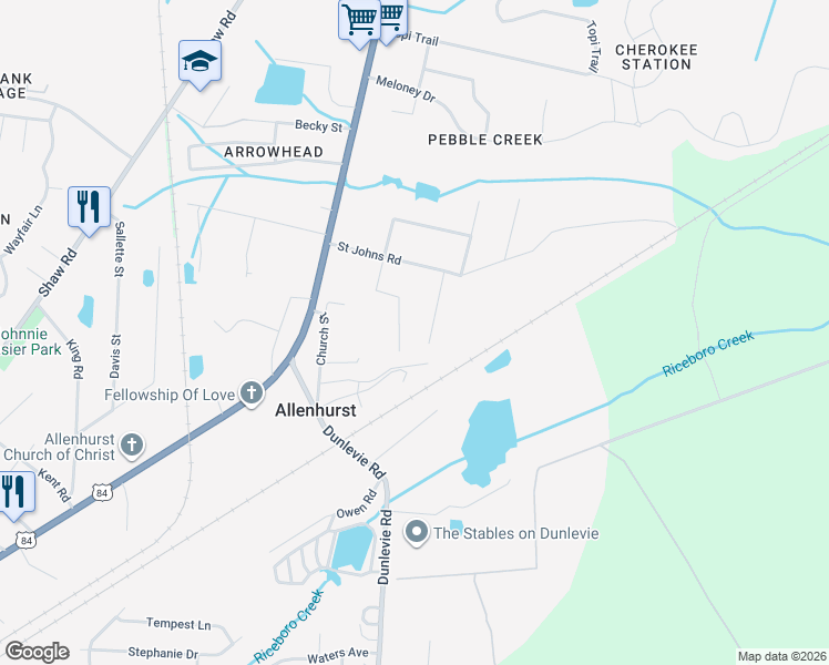 map of restaurants, bars, coffee shops, grocery stores, and more near 156 South Jefferson Street in Hinesville