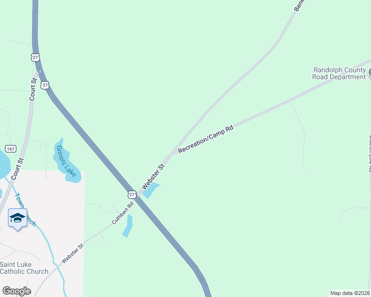 map of restaurants, bars, coffee shops, grocery stores, and more near Benevolence Highway in Cuthbert