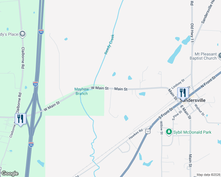 map of restaurants, bars, coffee shops, grocery stores, and more near 695 West Main Street in Heidelberg