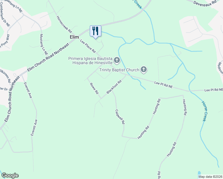 map of restaurants, bars, coffee shops, grocery stores, and more near 299 Caldwell Road in Ludowici