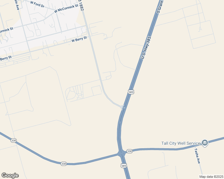 map of restaurants, bars, coffee shops, grocery stores, and more near 5101 S County Road West in Odessa