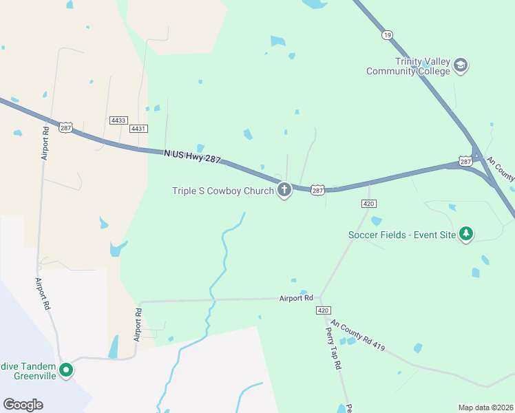 map of restaurants, bars, coffee shops, grocery stores, and more near 991 U.S. 287 in Palestine