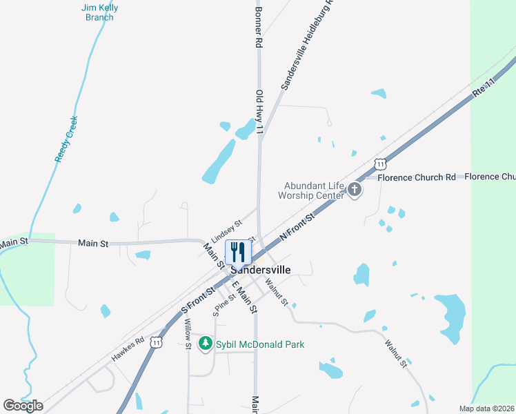 map of restaurants, bars, coffee shops, grocery stores, and more near 201 Sandersville Heidleburg Road in Laurel
