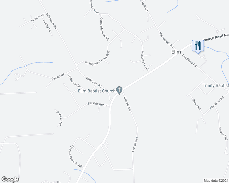 map of restaurants, bars, coffee shops, grocery stores, and more near 27 Webb Court Northeast in Ludowici