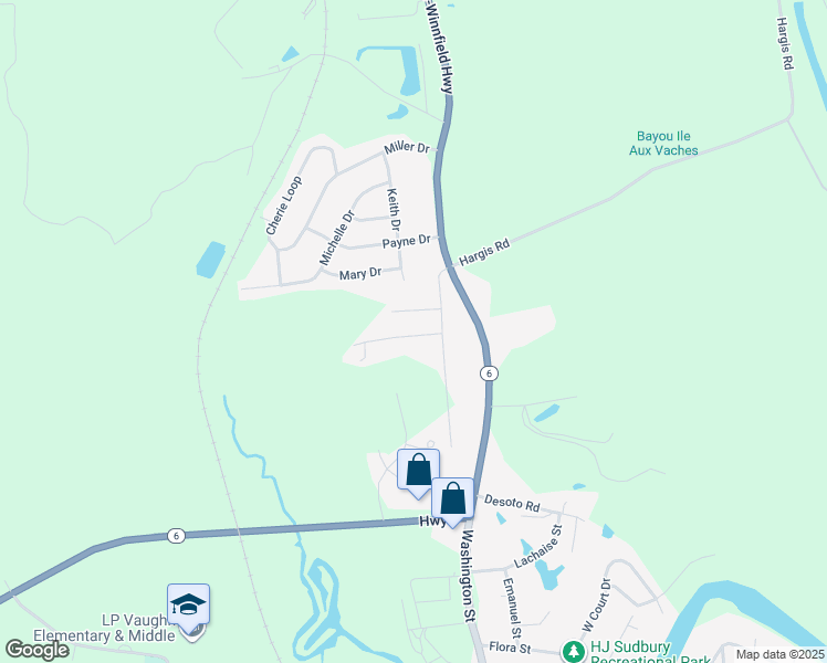 map of restaurants, bars, coffee shops, grocery stores, and more near 134 Boston Fowler Road in Natchitoches