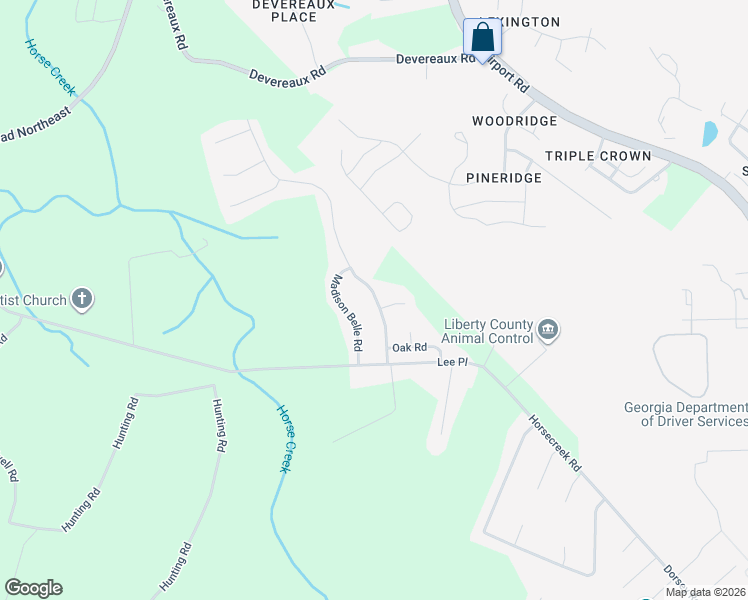 map of restaurants, bars, coffee shops, grocery stores, and more near 171 Burnt Pines Road Northeast in Ludowici