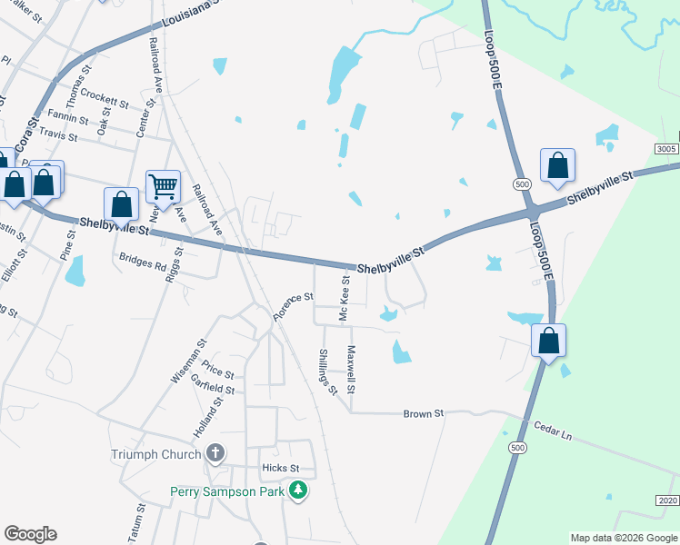 map of restaurants, bars, coffee shops, grocery stores, and more near 1124 Shelbyville Street in Center