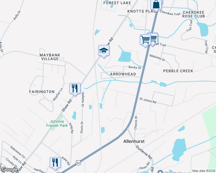 map of restaurants, bars, coffee shops, grocery stores, and more near 198 Sequoia Circle in Hinesville