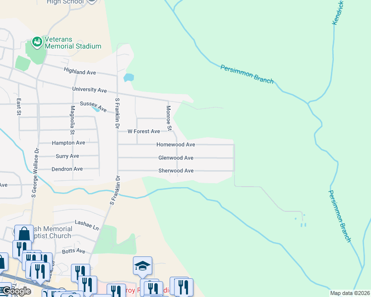 map of restaurants, bars, coffee shops, grocery stores, and more near 300-398 Homewood Avenue in Troy