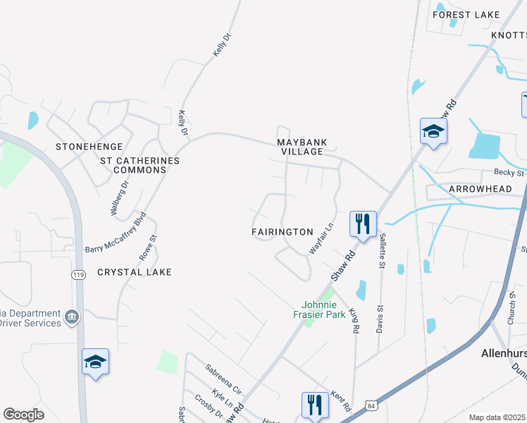map of restaurants, bars, coffee shops, grocery stores, and more near 316 Clairemore Circle in Hinesville