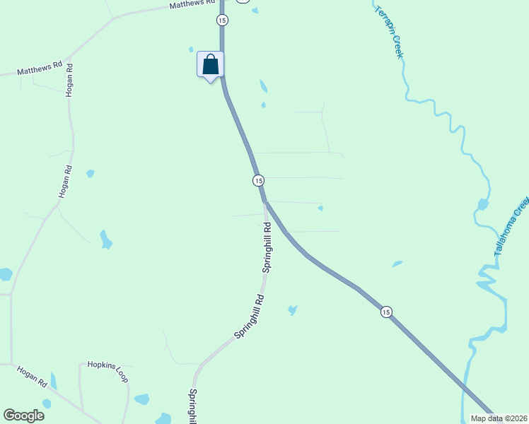 map of restaurants, bars, coffee shops, grocery stores, and more near 1305 Springhill Road in Laurel