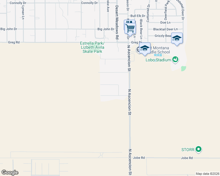 map of restaurants, bars, coffee shops, grocery stores, and more near 14632 Desert Blossom Drive in El Paso