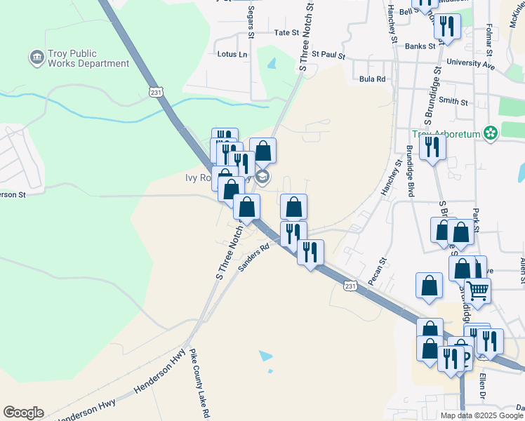 map of restaurants, bars, coffee shops, grocery stores, and more near in 