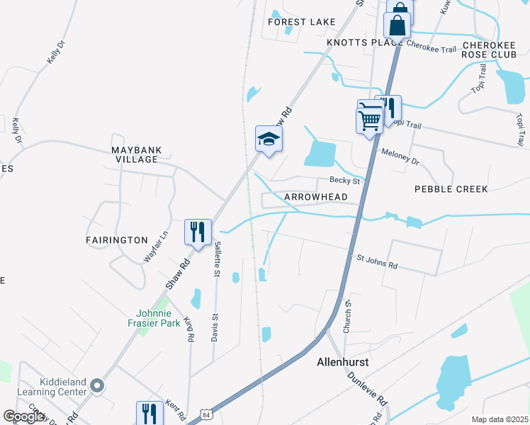 map of restaurants, bars, coffee shops, grocery stores, and more near 186 Sequoia Circle in Hinesville