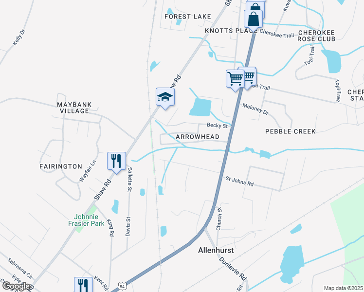 map of restaurants, bars, coffee shops, grocery stores, and more near 200 Sequoia Circle in Hinesville