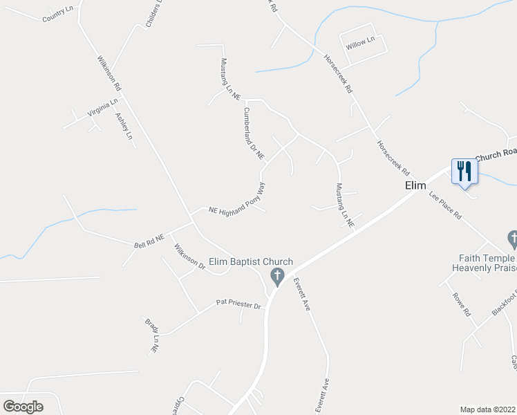 map of restaurants, bars, coffee shops, grocery stores, and more near Camarillo Court Northeast in Ludowici