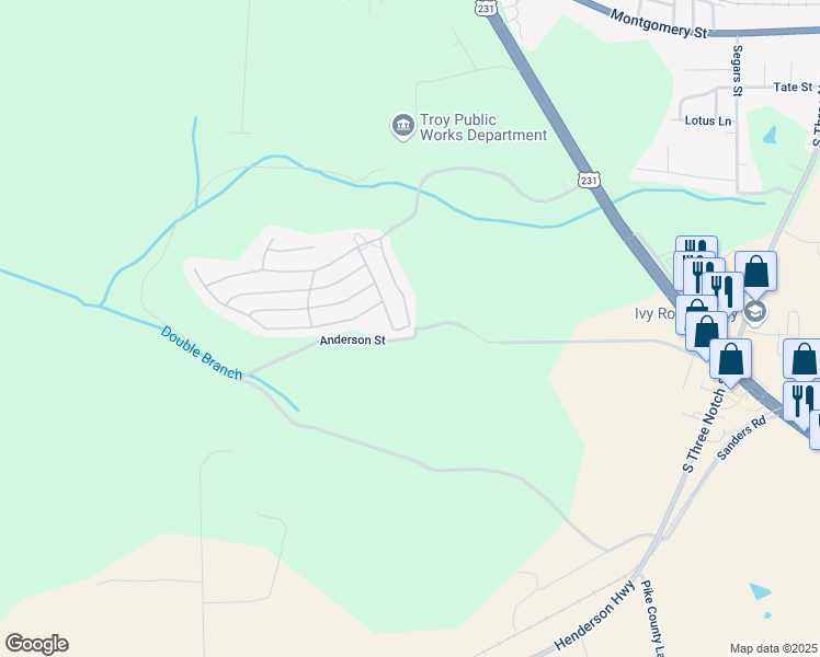 map of restaurants, bars, coffee shops, grocery stores, and more near 1310 Hunters Mountain Parkway in Troy